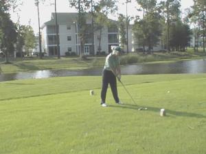 Barb at the Ladies tees